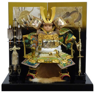 特売品 60㎝9号大将平飾り　和紙彫金龍虎屏風　(品番5HT60R9)