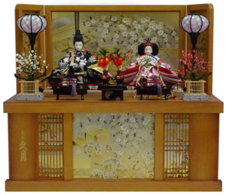 60ｃｍ金彩御所車収納　小三五親王(金彩衣装)